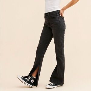 pistola Black Split-Hem Flare Jeans